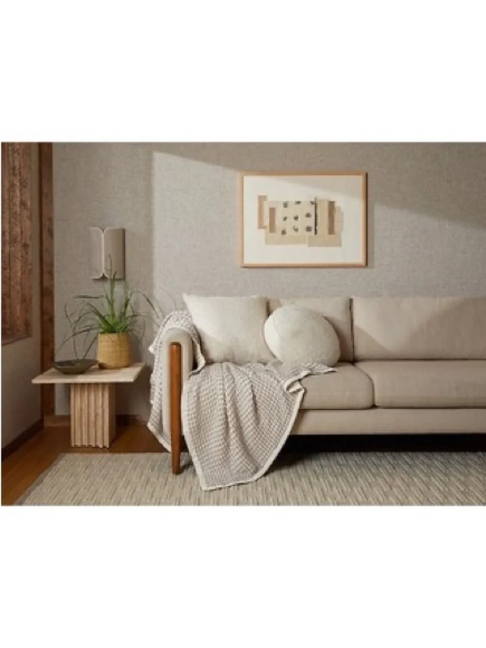 Parachute Waffle Cotton Throw Blanket in Beige